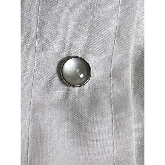 Chute Western Shirt White Embroidered Flowers Pearl Snap Large Cowgirl ranch - Picture 6 of 7